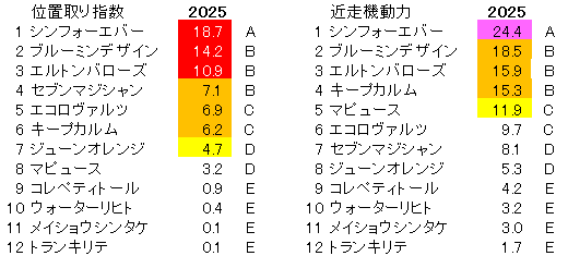2025 中京記念 位置取り指数