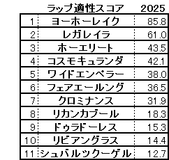 2025 オールカマー スコア