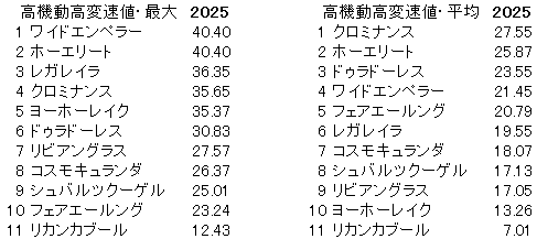 2025 オールカマー 高機動高変速値