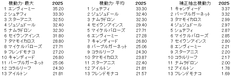 2025　中京２歳Ｓ　機動力