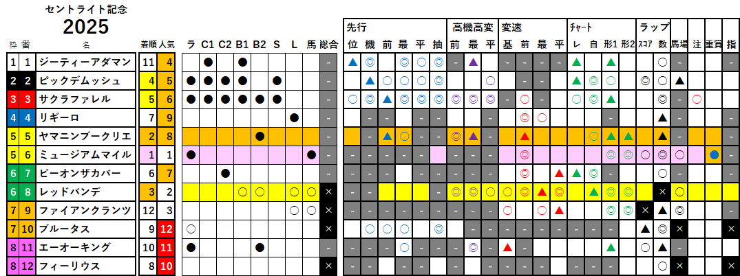 セントライト記念 検証データ 2025