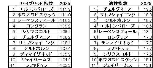 2025 毎日王冠 HB指数