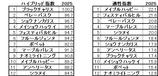 2025　ファンタジーＳ　HB指数