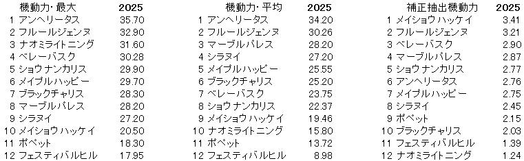 2025　ファンタジーＳ　機動力