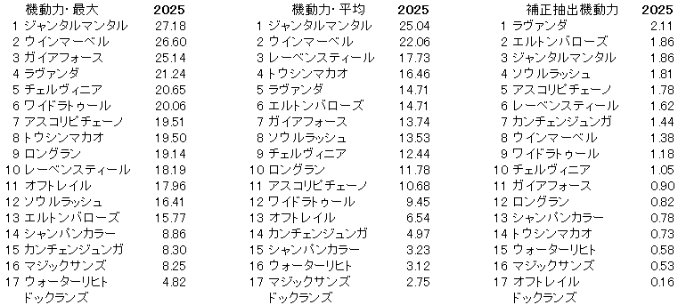2025　マイルＣＳ　機動力