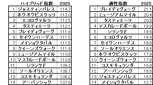 2025　秋天　HB指数