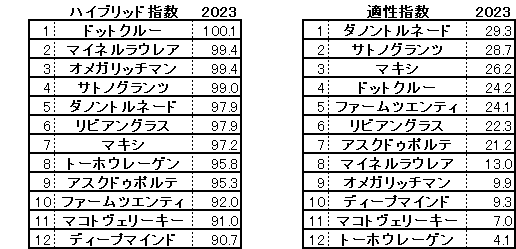 2023　京都新聞杯　HB指数