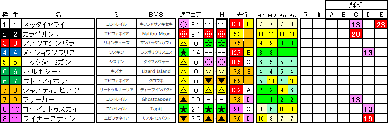 2025　京都２歳Ｓ　ラップ適性
