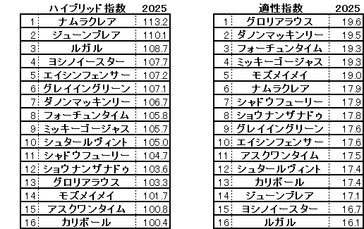 2025　阪神Ｃ　HB指数