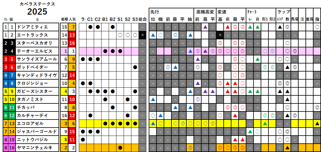 カペラＳ　検証データ　2025