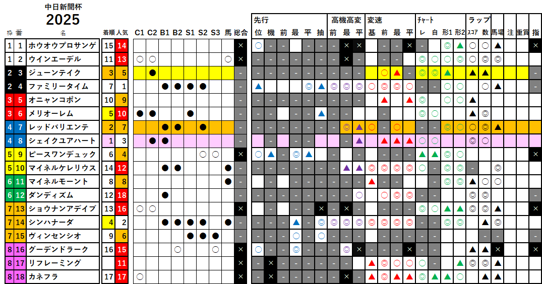 中日新聞杯　検証データ　2025