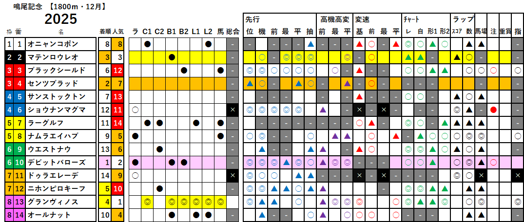 鳴尾記念 検証データ 2025