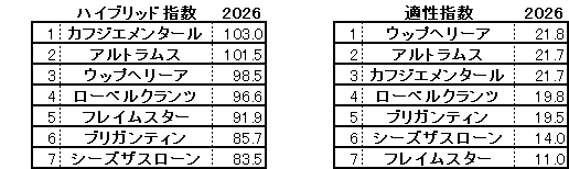 2026　毎日杯　HB指数