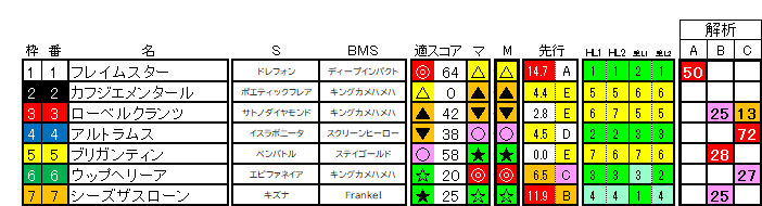 2026　毎日杯　ラップ適性