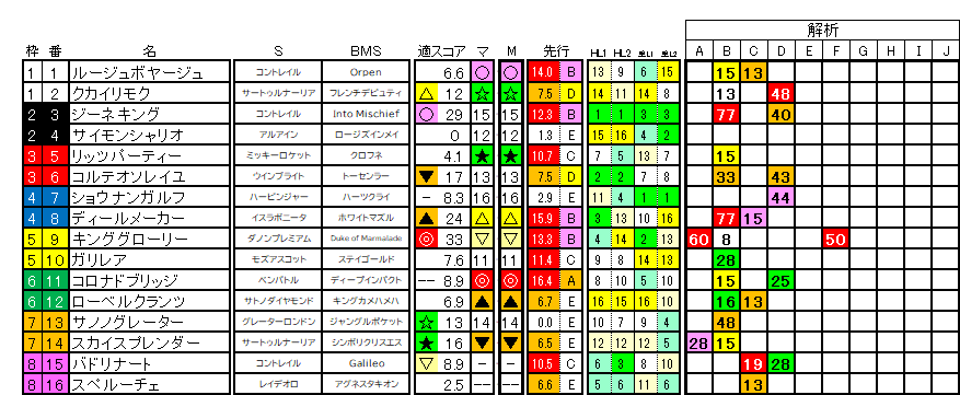 2026　ラジオNIKKEI賞　ラップ適性