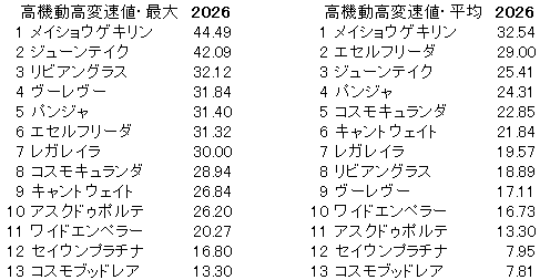 2026 オールカマー 高機動高変速値