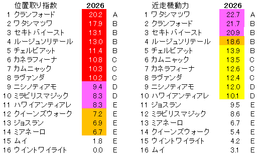 2026　アイルランドＴ　位置取り指数